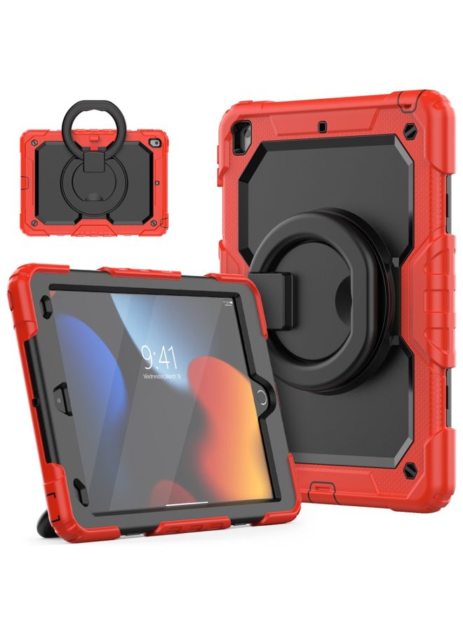 HuHa Case Cover For iPad 10.2 2021 / 2020 / 2019 Bracelet Holder Silicone + PC Tablet Case Red 