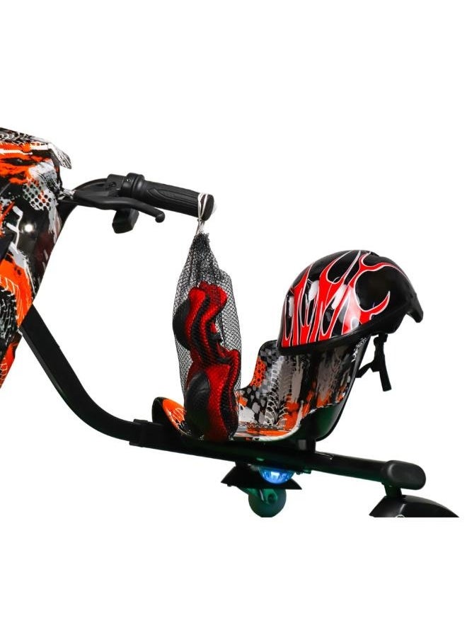 Smart Electric Drift Scooter with Projector for Kids 24V 2.4A with Safety Set - Extreme Orange - JL001-06  - Image 5