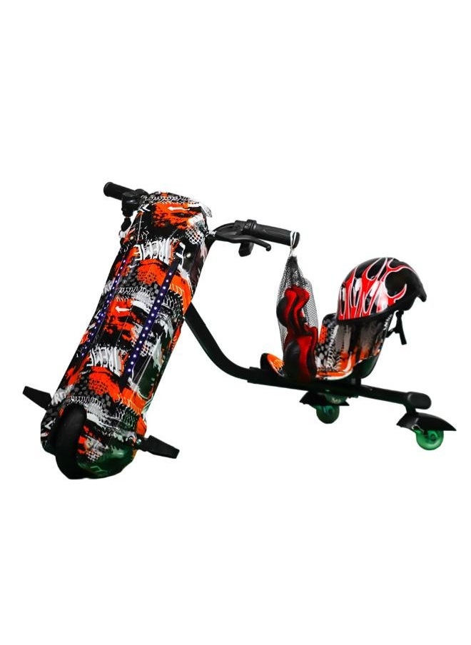 Smart Electric Drift Scooter with Projector for Kids 24V 2.4A with Safety Set - Extreme Orange - JL001-06  - Image 1