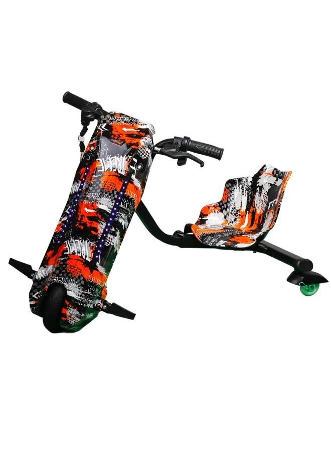 Smart Electric Drift Scooter with Projector for Kids 24V 2.4A with Safety Set - Extreme Orange - JL001-06  - Image 2