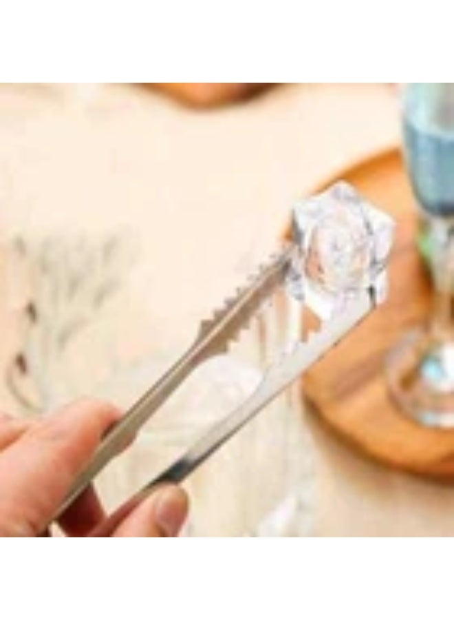 Stainless steel cocktail ice tongs, professional silver bar tongs for serving ice and garnishes, versatile mini bar and kitchen tool, high-quality American made, 6-piece set - Image 4