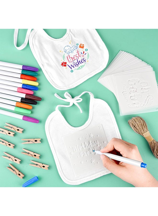 Ba Love 8 Pcs Baby White Bib for Painting, Waterproof Cotton Baby Bibs for Boys Girls, Dribble Drool Burping Bibs for Feeding Teething, Shower Party Gifts - Image 5