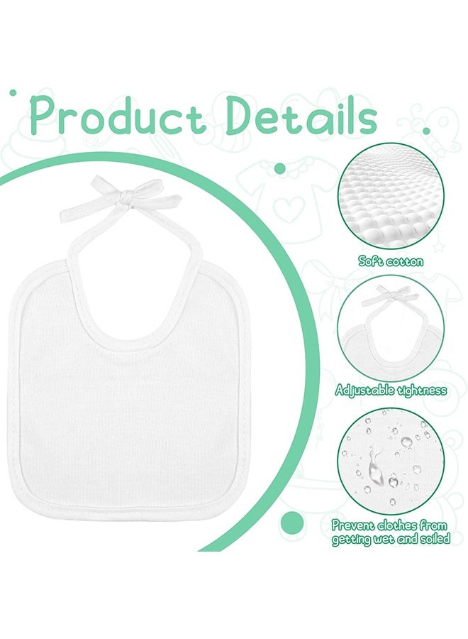 Ba Love 8 Pcs Baby White Bib for Painting, Waterproof Cotton Baby Bibs for Boys Girls, Dribble Drool Burping Bibs for Feeding Teething, Shower Party Gifts - Image 3