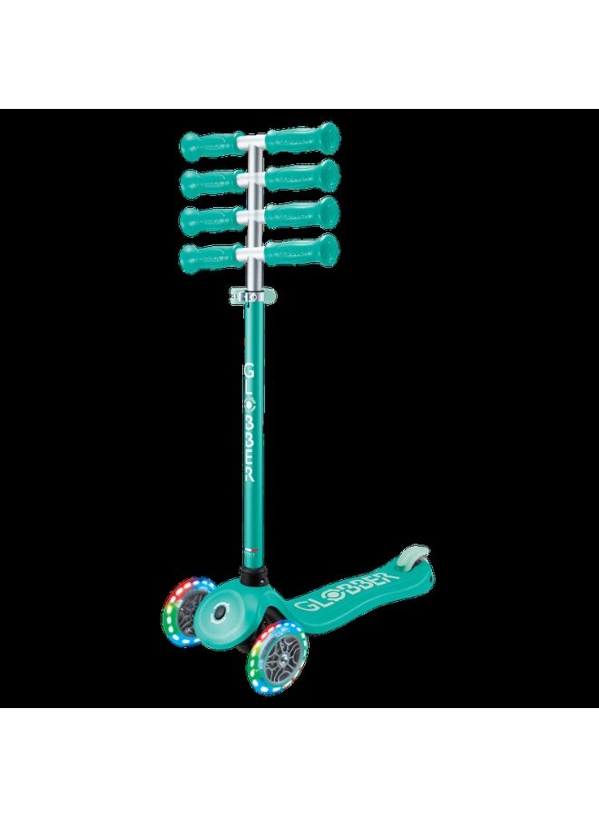 GLOBBER سكوتر قابل للتعديل وقابل للطي للأطفال من بريمو بلس مع أضواء LED - سكوتر ثلاثي العجلات - أخضر ونعناعي - Image 2