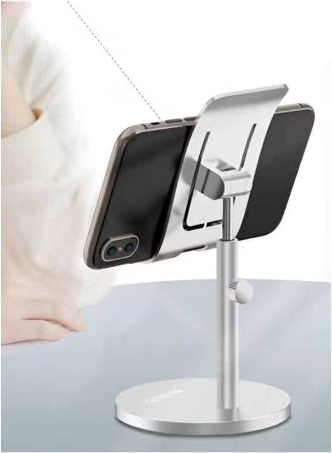 Yesido Adjustable Desktop Mobile and Tablet Holder – Premium Aluminum Alloy Phone Stand for Smartphones & Tablets – Anti-Slip, Foldable, Hands-Free Viewing – Compatible with iPhone, Samsung, iPad, Huawei – Ideal for Desk, Office, Home & Video Calls  - Image 2