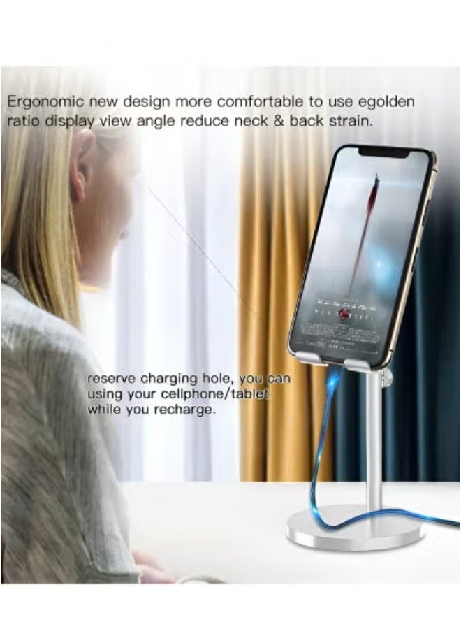 Yesido Adjustable Desktop Mobile and Tablet Holder – Premium Aluminum Alloy Phone Stand for Smartphones & Tablets – Anti-Slip, Foldable, Hands-Free Viewing – Compatible with iPhone, Samsung, iPad, Huawei – Ideal for Desk, Office, Home & Video Calls  - Image 4