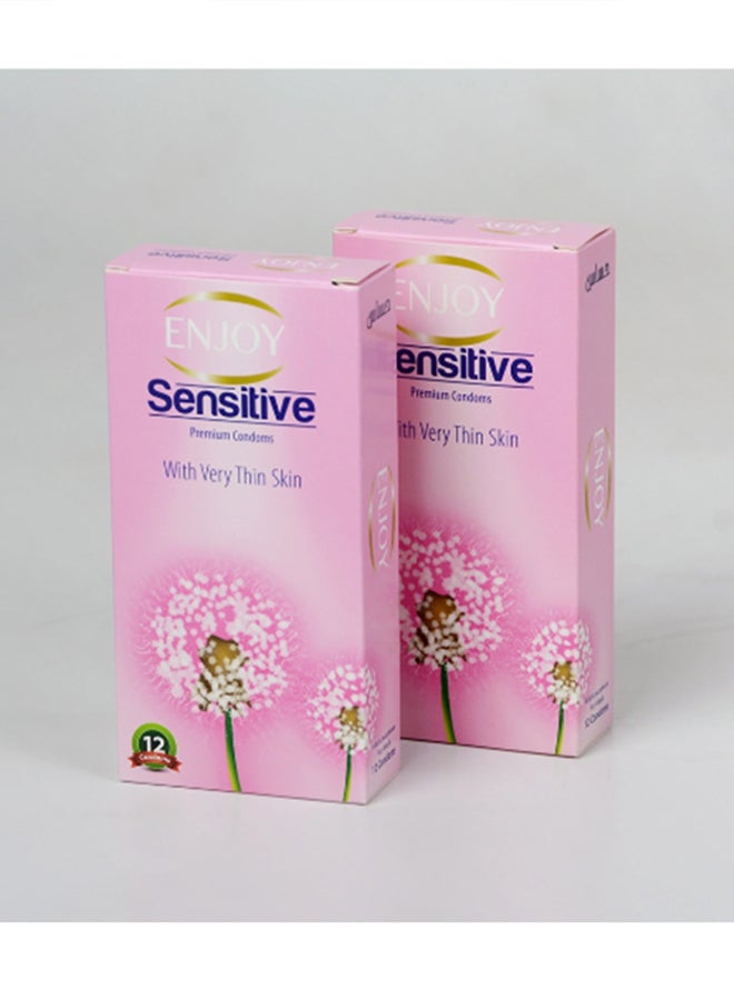 إنجوي مجموعة واقيات ذكرية حساسة من عبوتين - 12 قطعة في كل منها - Image 3