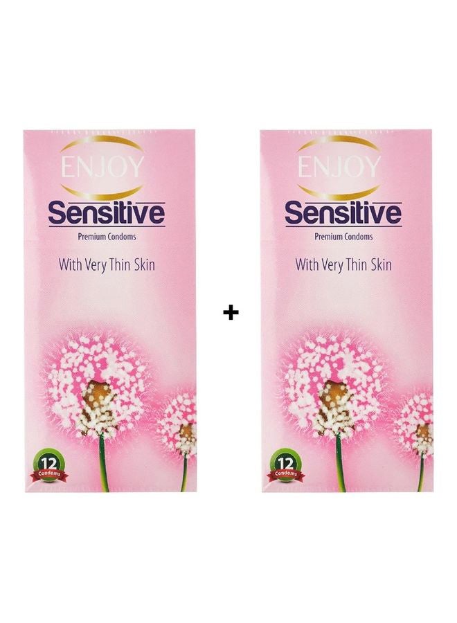 إنجوي مجموعة واقيات ذكرية حساسة من عبوتين - 12 قطعة في كل منها - Image 1