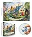 Blueforest Cottage Village Church 1000 Piece Jigsaw Puzzle for Adults Countryside Scene Puzzle Challenging Beautiful Country Garden Landscape Family Puzzle Perfect for Game Nights 2755 x 1968 - Image 4