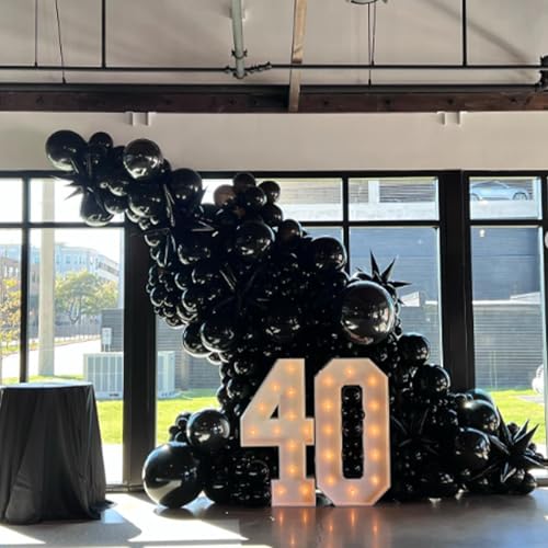 Awenztech 120pcs Black Balloon Arch Kit, 18 12 10 5 inch Black Latex Balloons Different Sizes Balloon Garland for Graduation Halloween Birthday Party Decorations - Image 5