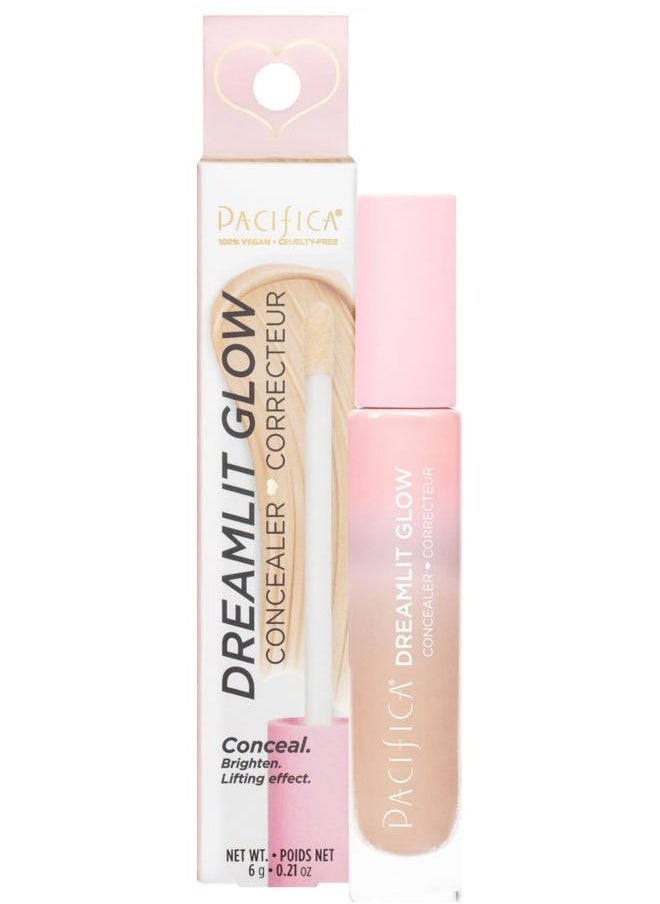 Pacifica Concealer – DreamLit Glow Full Coverage Concealer with Squalane for Dark Circles & Dark Spot Correction, Lightweight & Long-Lasting, Vegan & Cruelty-Free, Shade 09 (Warm Honey)  - Image 1