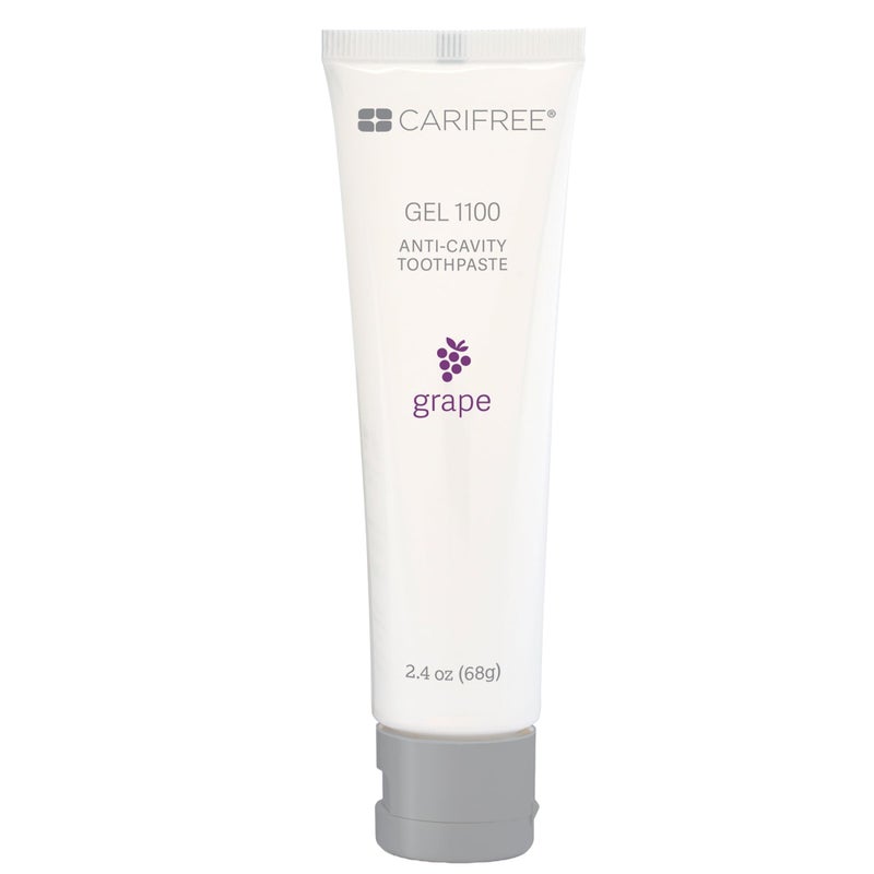 CariFree Gel 1100 Grape Flavored AntiCavity Fluoride Toothpaste with Nano Hydroxyapatite for pH Neutralization Enamel Protection Dentist Recommended for Kids and Adults Made in The USA