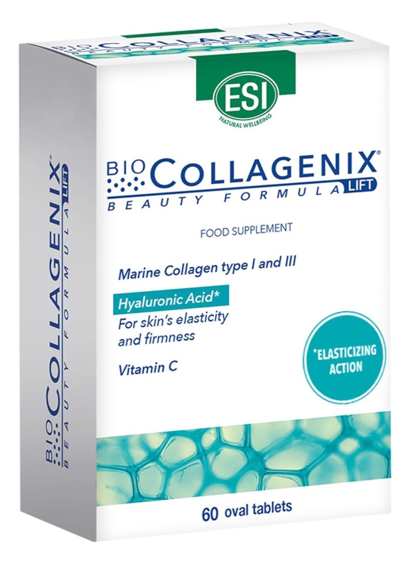 BIOCOLLAGENIX Hydrolyzed Marine Collagen Supplement, 60 Tablets- Enhances Skin Firmness, Elasticity & Hydration, Antioxidant Rich with Resveratrol, Boost Collagen Production & Protects From Stress  - Image 1