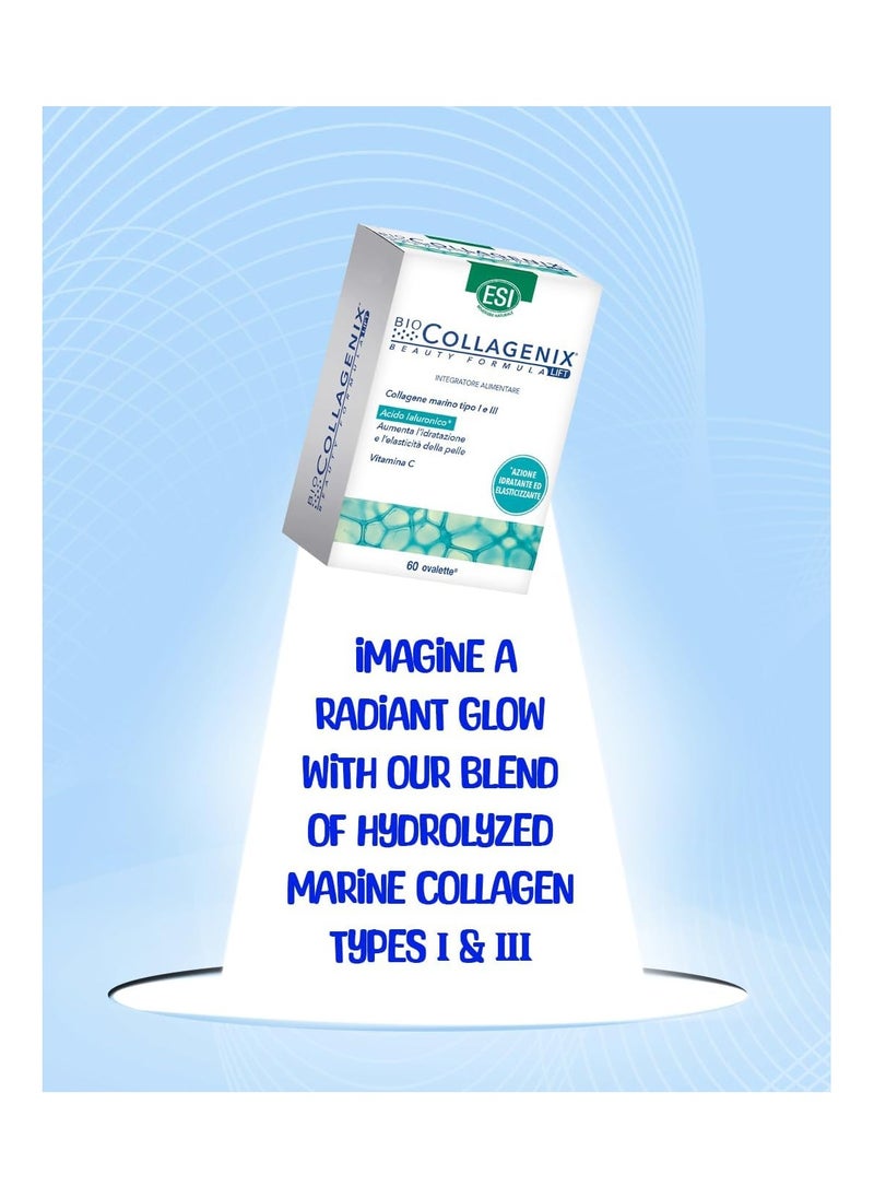 BIOCOLLAGENIX Hydrolyzed Marine Collagen Supplement, 60 Tablets- Enhances Skin Firmness, Elasticity & Hydration, Antioxidant Rich with Resveratrol, Boost Collagen Production & Protects From Stress  - Image 2