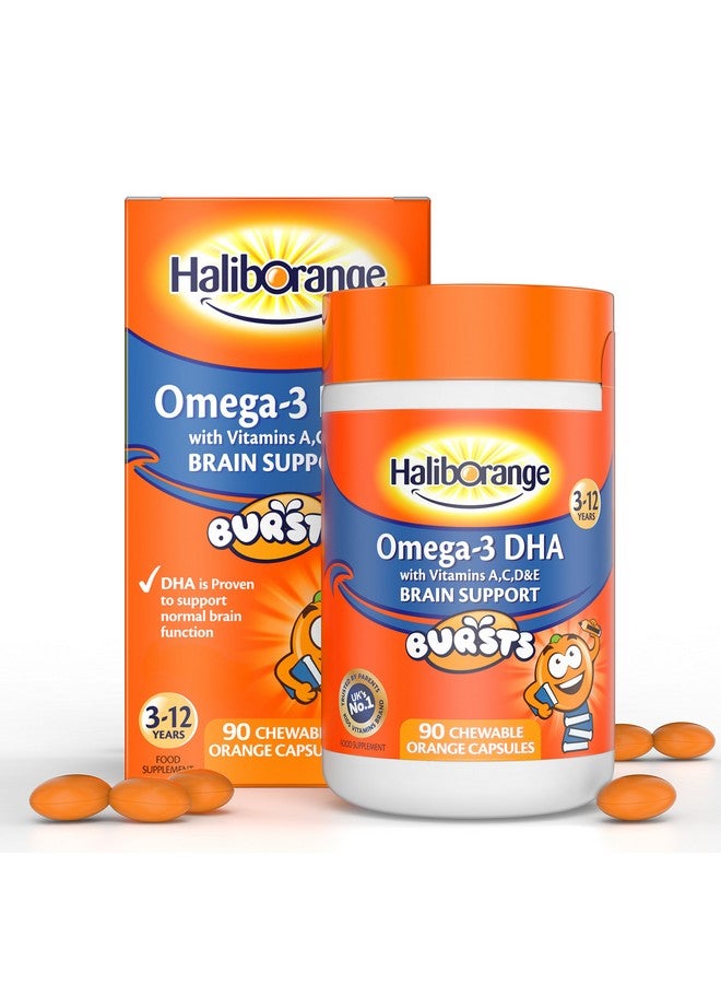 Haliborange Kids Omega-3 With Vitamins 90 Orange Chewable Fruit Burst Capsules - Image 2