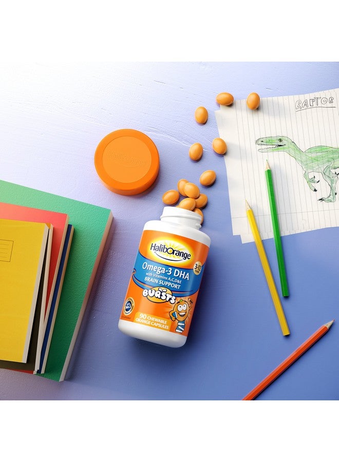 Haliborange Kids Omega-3 With Vitamins 90 Orange Chewable Fruit Burst Capsules - Image 3