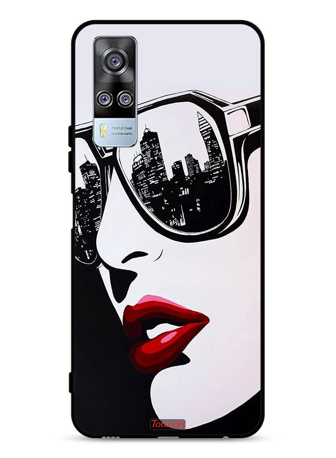 Tolwak vivo Y51 2020 Protective Case Cover Girl Face Abstract Art - Image 1