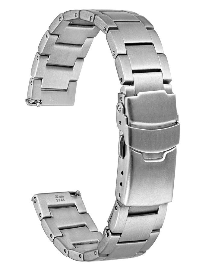 WOCCI Heavy Duty Metal Watch Strap, 316L Stainless Steel Replacement Straps, Deployant Clasp, 18mm 20mm 22mm 24mm, 22mm, Metal, No Gemstone - Image 1