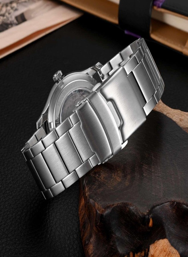 WOCCI Heavy Duty Metal Watch Strap, 316L Stainless Steel Replacement Straps, Deployant Clasp, 18mm 20mm 22mm 24mm, 22mm, Metal, No Gemstone - Image 2