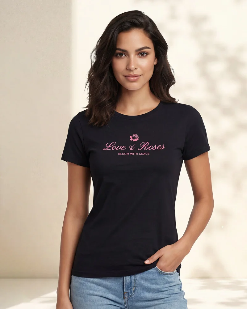 Redtag Women Black Printed T-Shirt