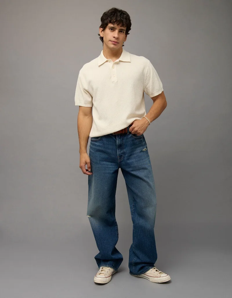 AE Garment-Washed Sweater Polo