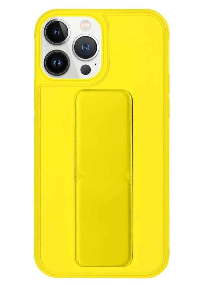 VITION حافظة آيفون 13 برو مع حامل إصبع ومغناطيس سيارة متعددة الوظائف 3 في 1 غلاف خلفي مضاد للصدمات (آيفون 13 برو) أصفر - Image 3