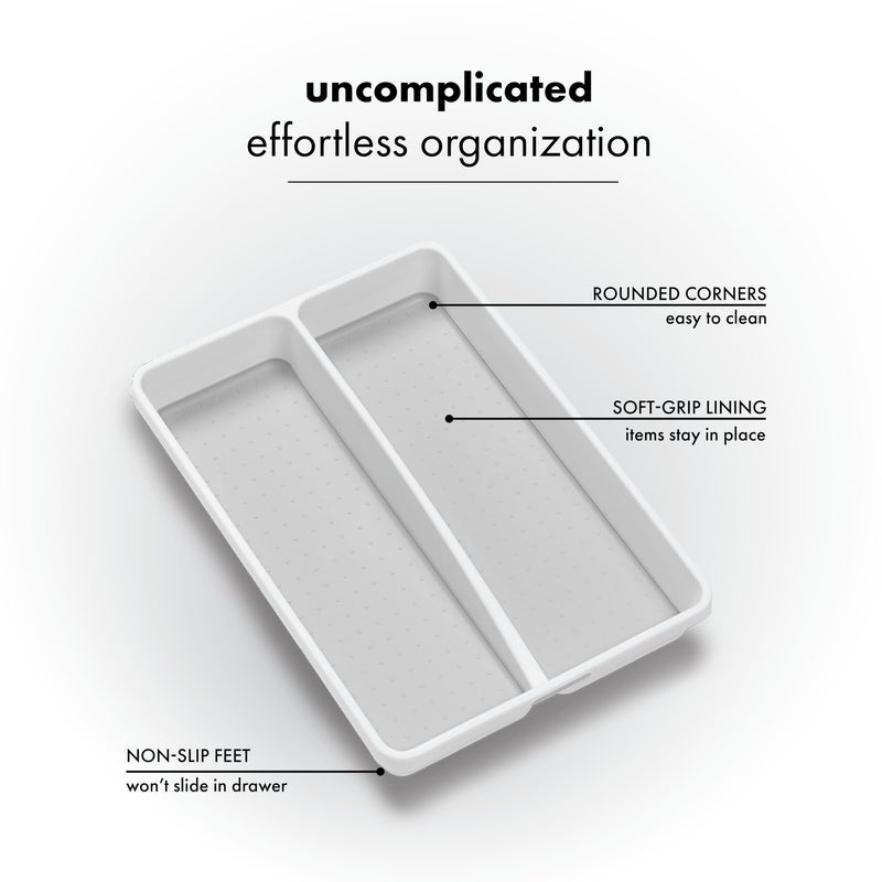 madesmart Small Utensil Tray, Multi Purpose Storage Organizer, Deep Storage for Ladles, Whisks & Serving Tools, Non Slip Lining, for Drawers & Home Organization, White - Image 4