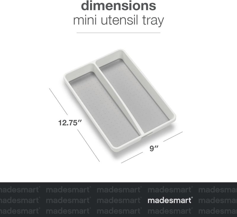 madesmart Small Utensil Tray, Multi Purpose Storage Organizer, Deep Storage for Ladles, Whisks & Serving Tools, Non Slip Lining, for Drawers & Home Organization, White - Image 5
