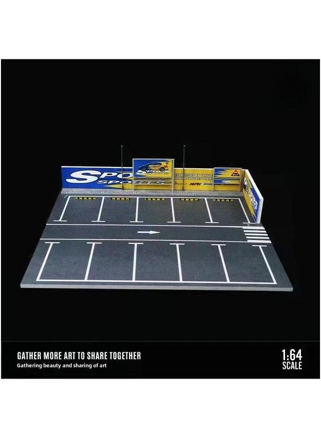 إسكدنيا 1:64 Scale Alloy Car Model Display with Lights for Collectors Spoon outdoor parking lot lighting scene