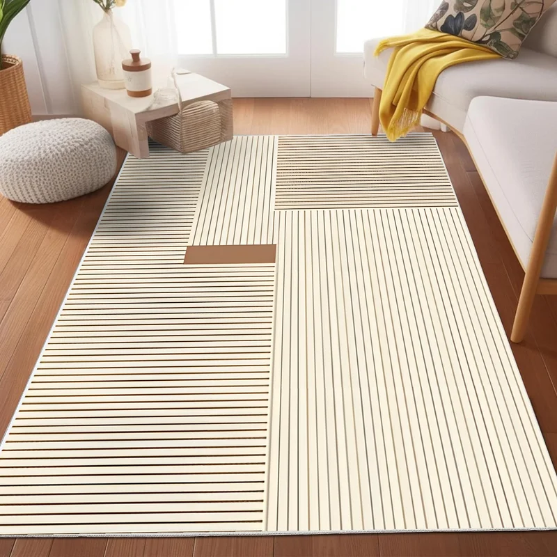 فايند Washable Carpet Kitchen Non-Slip Dod Base Stain-Proof Home Carpet Mink-Beige