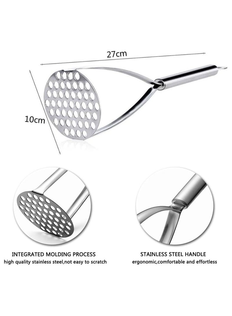 2Pcs Potato Masher Stainless Steel, Heavy Duty Masher Kitchen Tool for Bean, Vegetable, Fruits, Avocado and More, Dishwasher Safe.  - Image 2