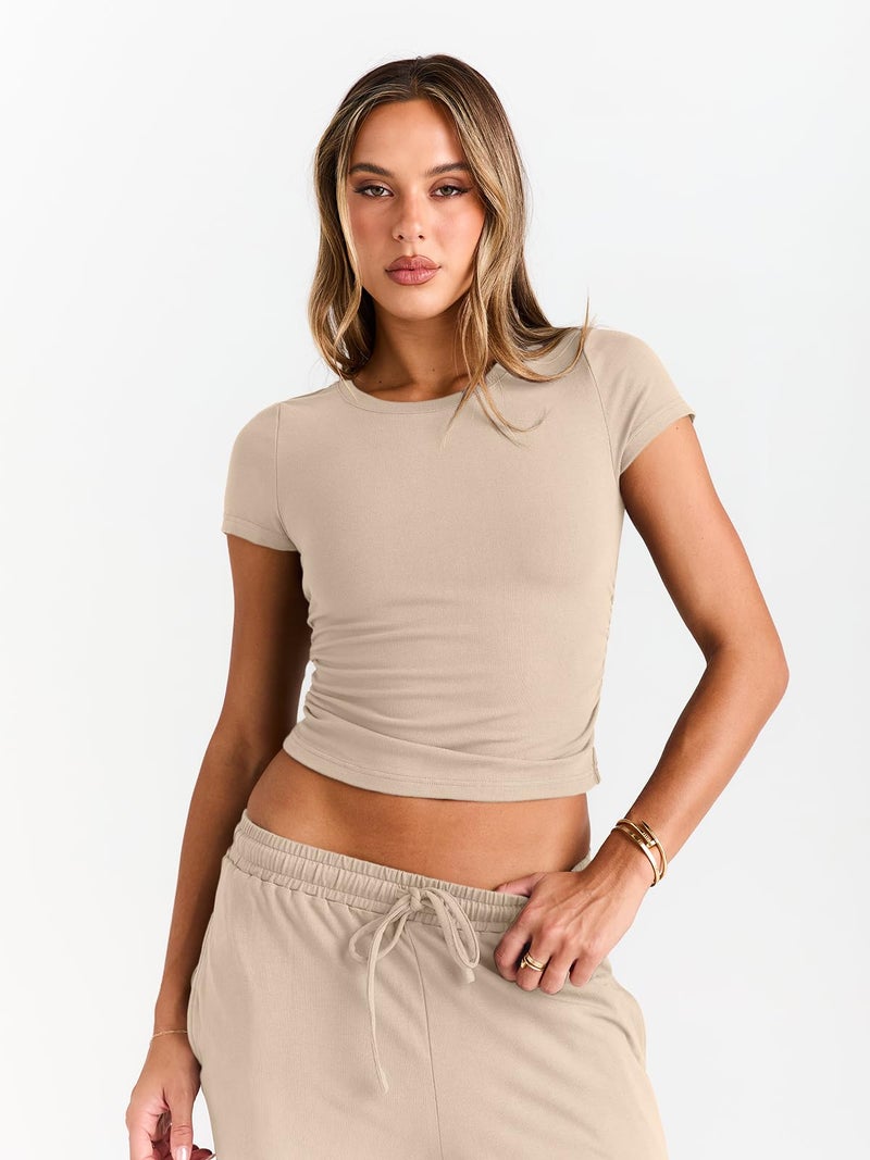 Trendy Queen Womens Petite 2 Two Piece Set 2026 Summer Workout Beach Vacation Cruise Gym Clothes Spring Fashion Lounge Matching Sweatsuit Sweat School Comfy Airport Travel Outfit Athletic Clothing - Image 5