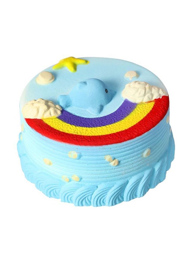 QiaoKai Dolphin Rainbow Cake Designed Squishy Toy 14x7x7cm - Image 1