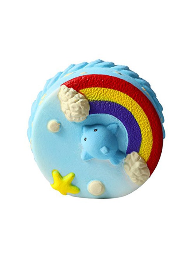 QiaoKai Dolphin Rainbow Cake Designed Squishy Toy 14x7x7cm - Image 2