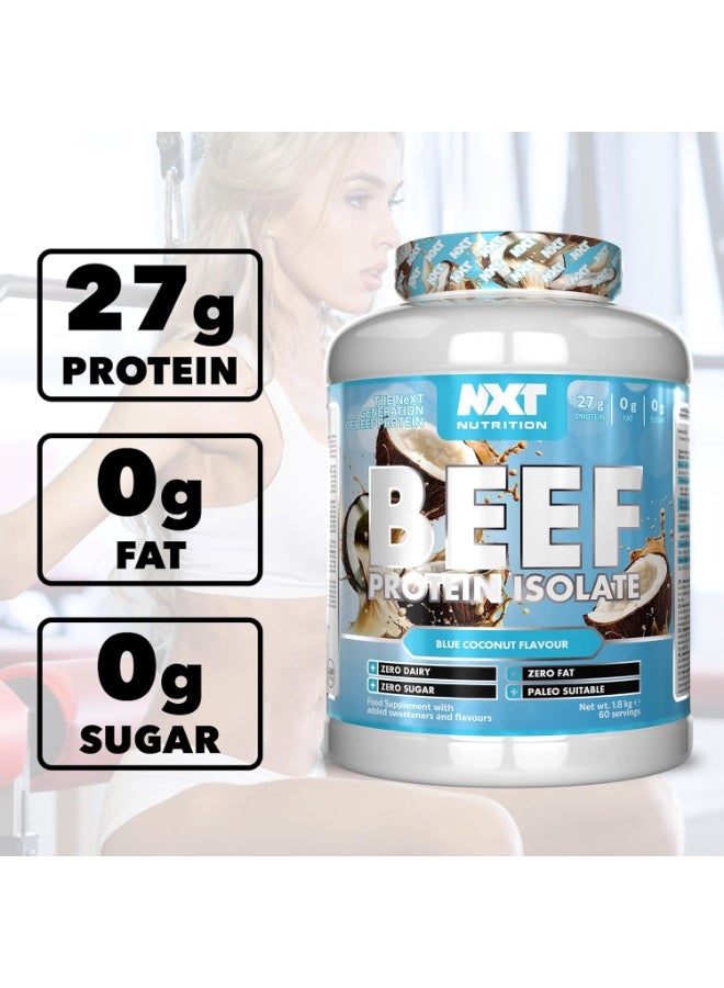 NXT Nutrition Beef Protein Isolate Zero Dairy Blue Coconut Flavour 60 Servings 1800g - Image 5