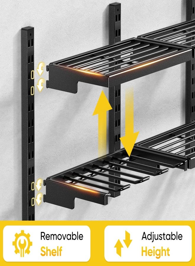 POKIPO Modular Power Tool Organizer Wall Mount, Adjustable Height Metal Power Tool Storage Rack with 3 Assembly Styles, 2 Tier Heavy Duty Cordless Drill Holder for Garage Workshop - Image 4