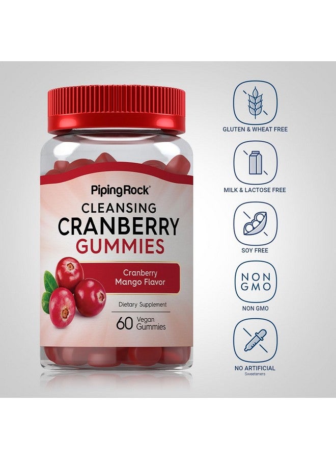 Piping Rock Cranberry Gummies | 60 Count | Cranberry Mango Flavor | Cleansing Supplement | Vegan Gummy | Non-GMO, Gluten Free - Image 3