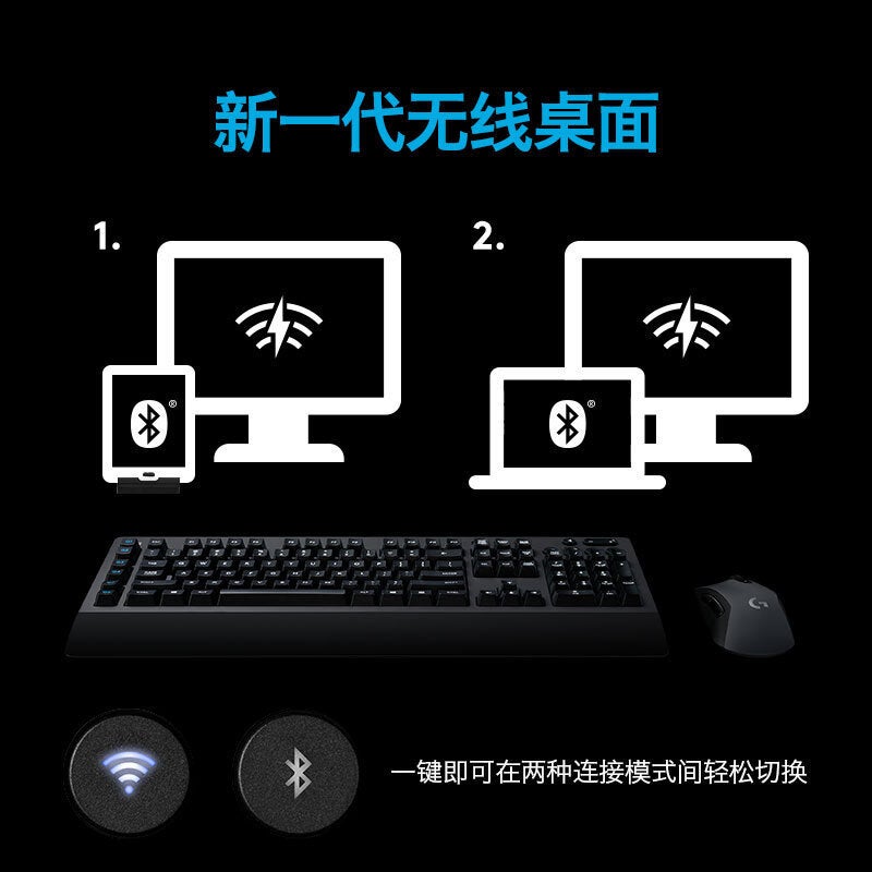 لوغيتك G613 لوحة مفاتيح ميكانيكية لايت سبيد مزدوجة الوضع بلوتوث للألعاب - Image 3
