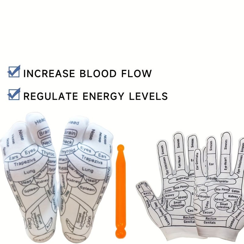6 Piece Sock Glove Massage Tool Set For Hand Foot Relaxation Men Gift - Image 5
