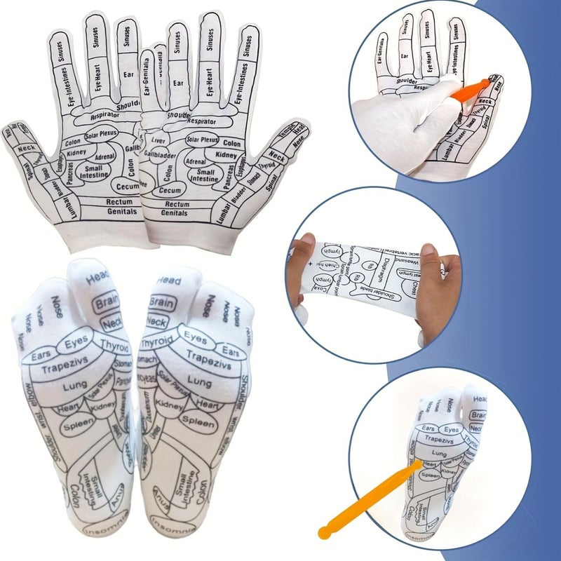 6 Piece Sock Glove Massage Tool Set For Hand Foot Relaxation Men Gift - Image 4