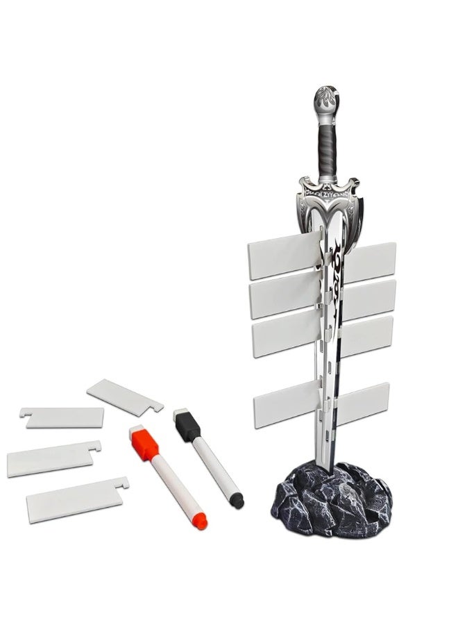 CZYY Initiative Tracker Acrylic Laser Cut Sword in The Stone Base with 12 PCS Erasable Taken Flags Perfect for D&D, Dungeons & Dragons, Pathfinder and Other Tabletop RPG - Image 5