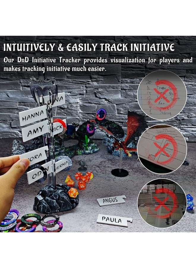 CZYY Initiative Tracker Acrylic Laser Cut Sword in The Stone Base with 12 PCS Erasable Taken Flags Perfect for D&D, Dungeons & Dragons, Pathfinder and Other Tabletop RPG - Image 2