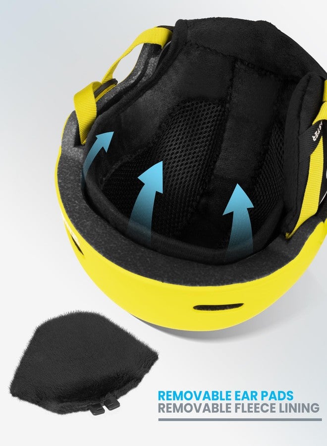 اوت دور ماستر طقم خوذة ونظارات تزلج للأطفال من OutdoorMaster، خوذة تزلج على الجليد بغلاف من البولي كربونات وبطانة من رغوة البوليسترين الموسع، 12 فتحة تهوية قابلة للتعديل، خوذات رياضية ثلجية للأولاد والبنات - Image 5