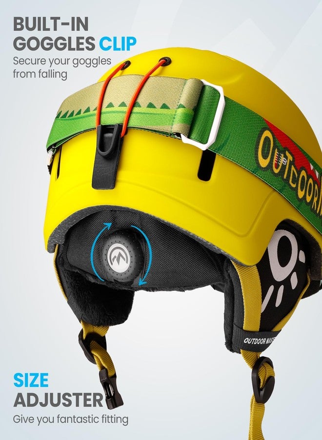 اوت دور ماستر طقم خوذة ونظارات تزلج للأطفال من OutdoorMaster، خوذة تزلج على الجليد بغلاف من البولي كربونات وبطانة من رغوة البوليسترين الموسع، 12 فتحة تهوية قابلة للتعديل، خوذات رياضية ثلجية للأولاد والبنات - Image 4