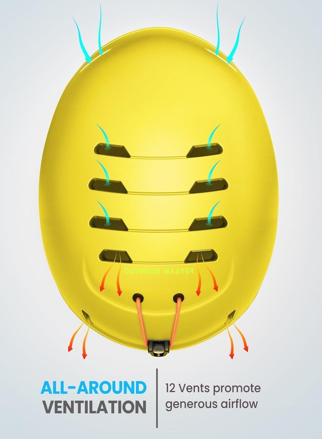 اوت دور ماستر طقم خوذة ونظارات تزلج للأطفال من OutdoorMaster، خوذة تزلج على الجليد بغلاف من البولي كربونات وبطانة من رغوة البوليسترين الموسع، 12 فتحة تهوية قابلة للتعديل، خوذات رياضية ثلجية للأولاد والبنات - Image 3