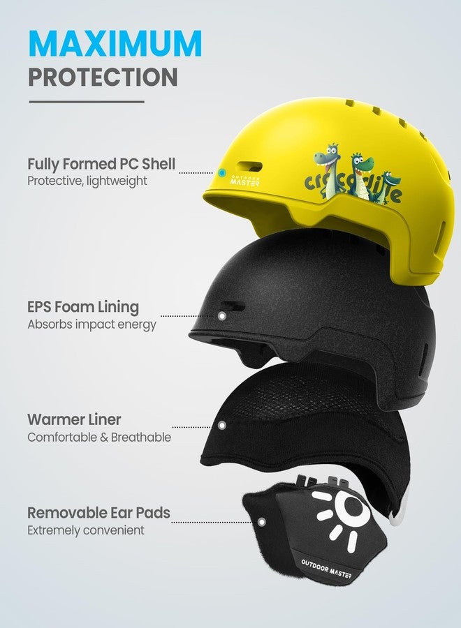 اوت دور ماستر طقم خوذة ونظارات تزلج للأطفال من OutdoorMaster، خوذة تزلج على الجليد بغلاف من البولي كربونات وبطانة من رغوة البوليسترين الموسع، 12 فتحة تهوية قابلة للتعديل، خوذات رياضية ثلجية للأولاد والبنات - Image 2