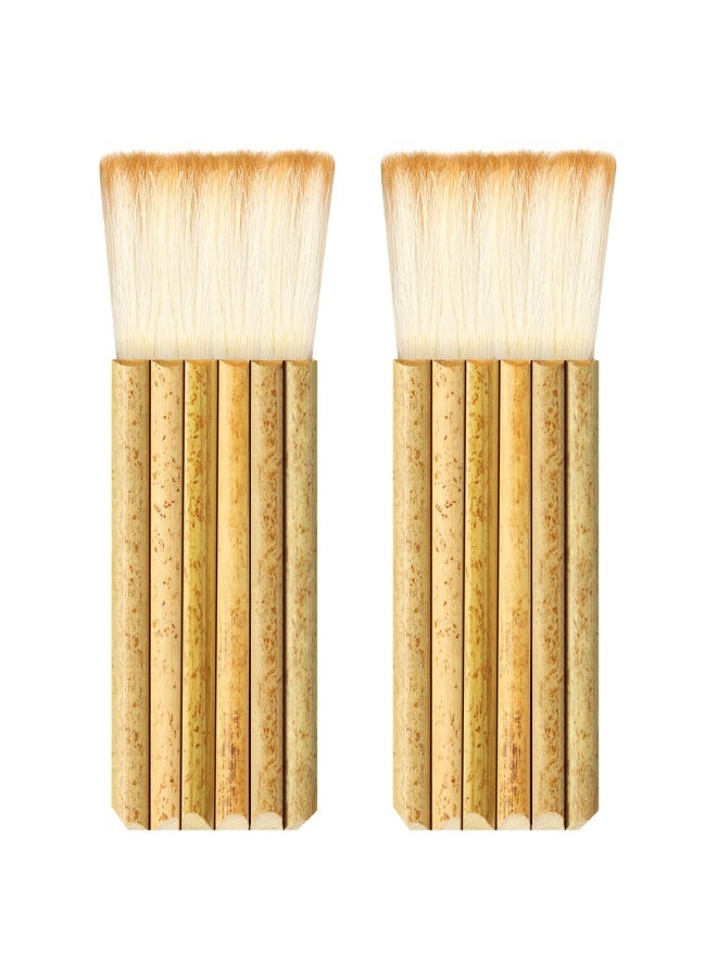 Tenare 2 Pieces Hake Blender Brush Bamboo Brush For Ceramics Paint Brush Applicator Artist Drawing Brush Cra Feet Painting Brushes For Watercolor Wash Ceramic And Pottery Painting Classic Style - Image 1