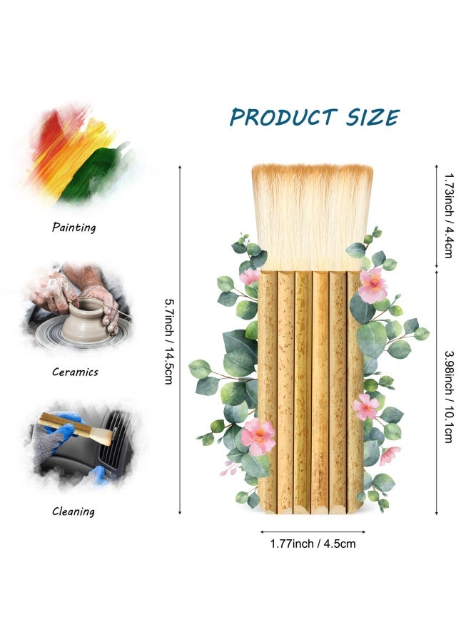 Tenare 2 Pieces Hake Blender Brush Bamboo Brush For Ceramics Paint Brush Applicator Artist Drawing Brush Cra Feet Painting Brushes For Watercolor Wash Ceramic And Pottery Painting Classic Style - Image 2