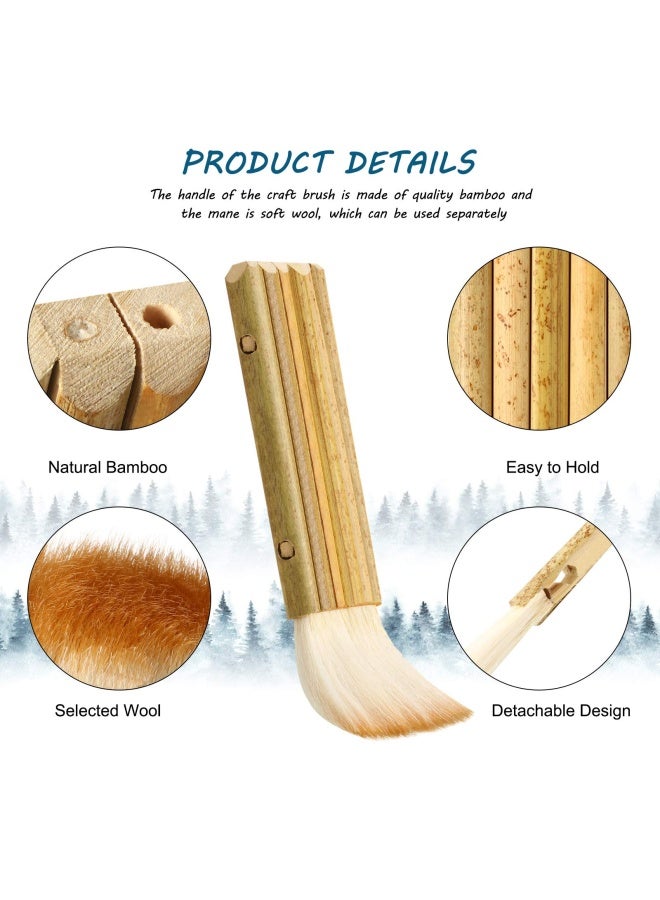 Tenare 2 Pieces Hake Blender Brush Bamboo Brush For Ceramics Paint Brush Applicator Artist Drawing Brush Cra Feet Painting Brushes For Watercolor Wash Ceramic And Pottery Painting Classic Style - Image 3