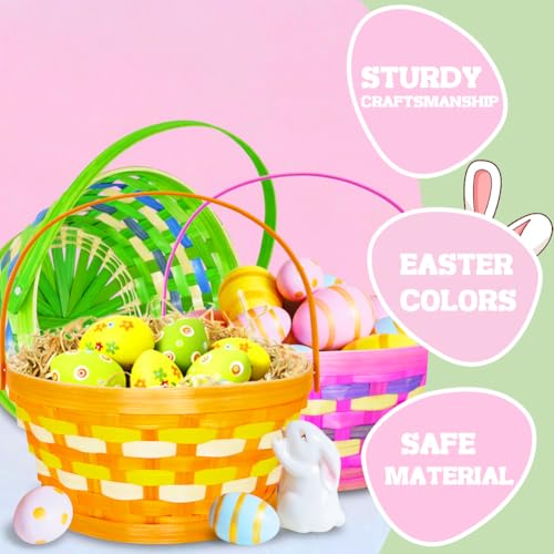 LUKBERA 3 pcs Small Wicker Basket with Handle Flower Girl Baskets Oval Willow Woven Braided Gift Basket for Weddings Picnic Baby Shower Home Garden Decor - Image 5
